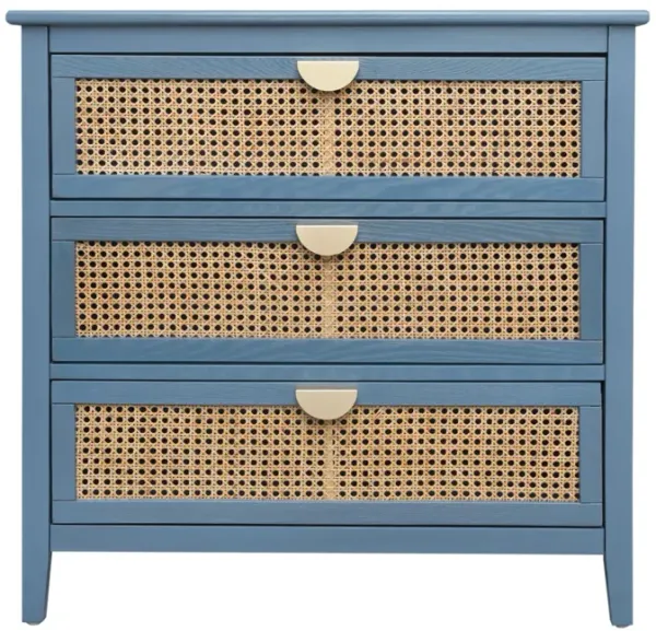 3 Drawer Cabinet, Natural Rattan, American Furniture