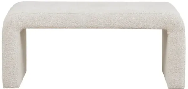 Modern Contemporary Boucle Waterfall Bench