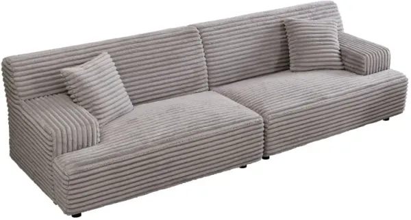 Modern Comfortable Cloud Sofa, Soft Plush Corduroy With Square Armrests