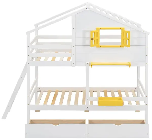 Bunk Bed With Playhouse Roof And Window