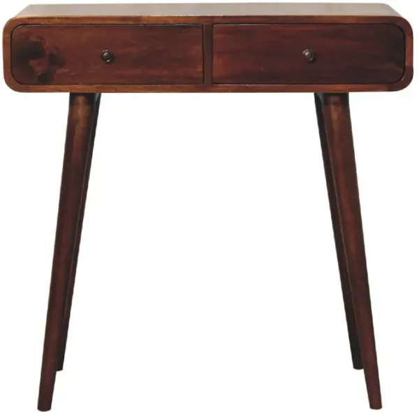 Curved Hallway Table - Chestnut