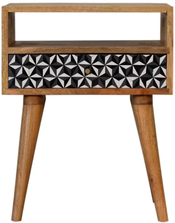 Mosaic Nightstand, 1 Drawer - Oak