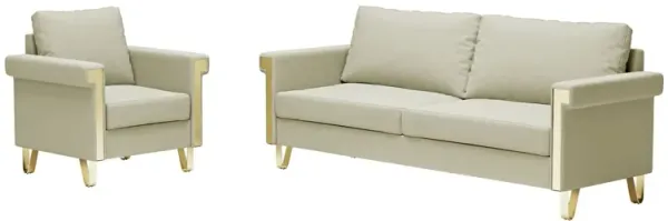 Luxury Velvet Sofa And Chair Set With Metal Accents