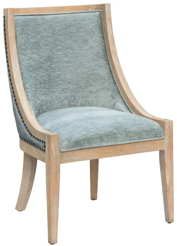 Upholstered Dining Chair With Nailhead Trim - Soft Green