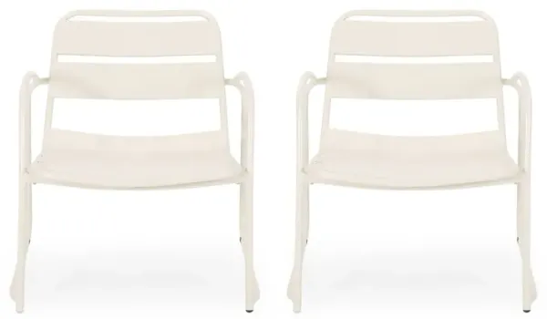 Outdoor Accent Chair With Metal Frame - White