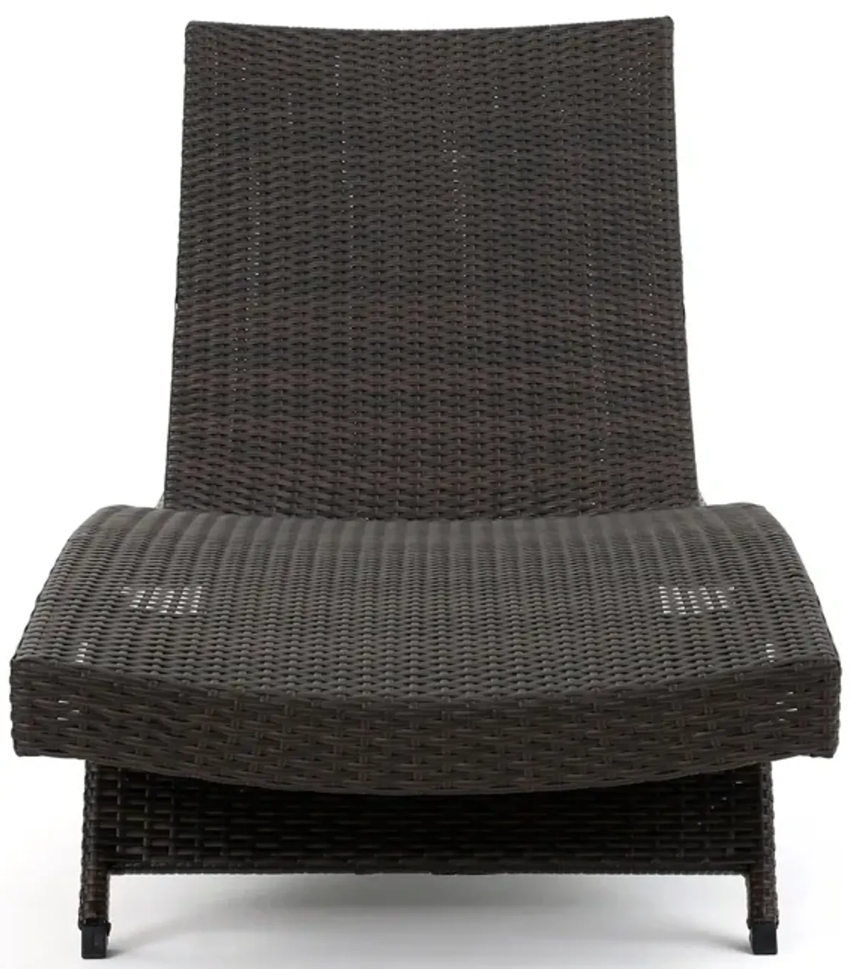 Mysticism Outdoor Chaise Lounge With Adjustable Backrest And Foldable Legs - Brown Multi