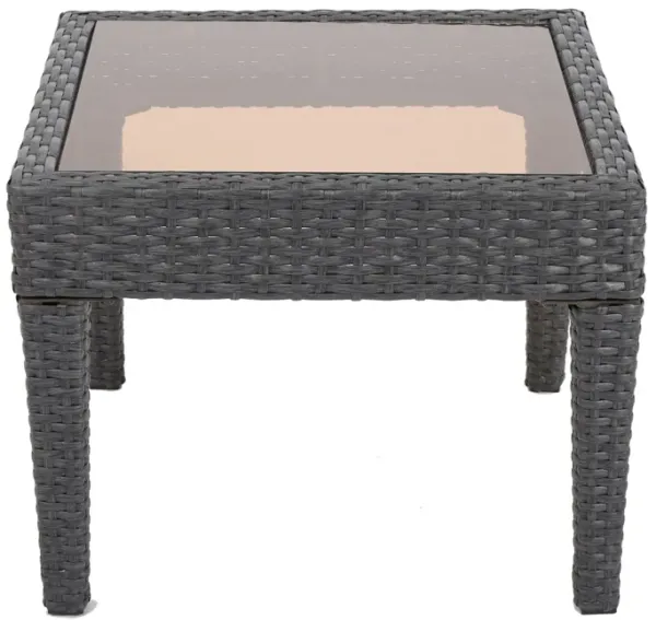 Outdoor Antibes Wicker Side Table, Accent Table - Gray