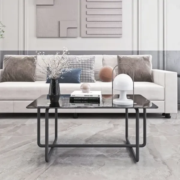 Modern Tempered Glass Tea Table Coffee Table, Table For Living Room