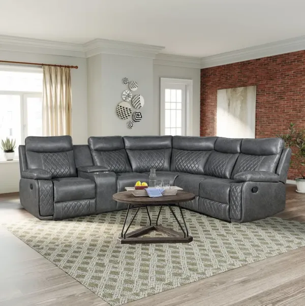 Home Theater Seating Manual Recliner With Cup Holder, Hide - Away Storage PU Reclining Sofa For Living Room, Home Theater