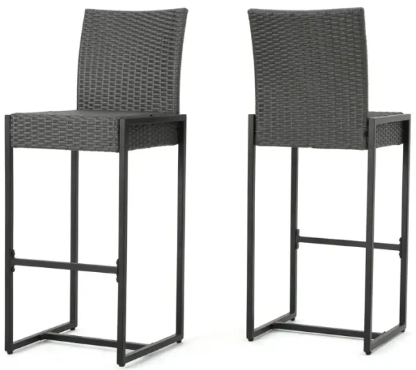 Outdoor Barstool With Hand Crafted Details (Set of 2)