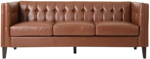 Comfy 3 Seat Sofa With Tufted Back, Modern For Living Room