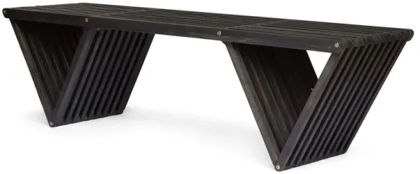 Gloaming - Outdoor Bench With Slat Design And Triangular Base
