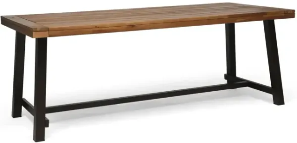 Equilibrium - Outdoor Dining Table With Wooden Frame And Slat Top