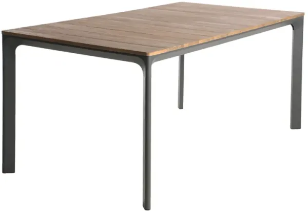 Outdoor Wicker Rectangular Dining Table With Iron Frame And Water Resistant Rattan