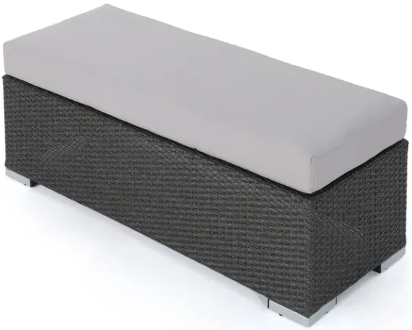 Enthrallia - Outdoor Wicker Bench With Foam Filled Cushion
