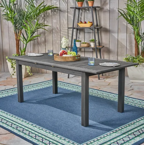 Outdoor Expandable Dining Table With Square Legs