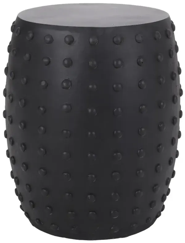 Outdoor End Table With Outstanding Studded Design - Matte Black