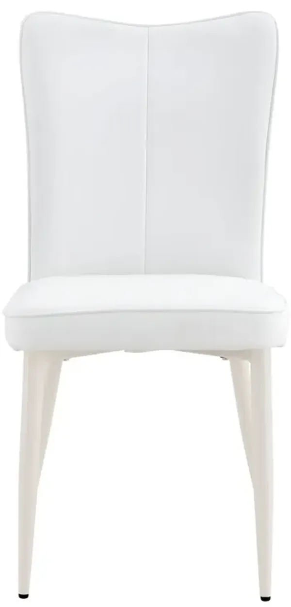 Style Minimalist Dining Chairs With 4 White Sponge Seats And Metal Legs, With 1 Chair Serving Multiple Purposes - Milky White