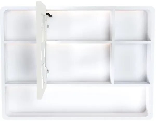 Aluminium Medicine Cabinet Mirror With 3 Colors LED Light And Defogging Function - White