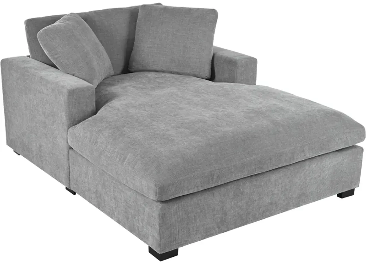 Oversized Chaise, Lounge Chair Classic Design, Soft Fabric, Durable Frame With Solid Wood Legs