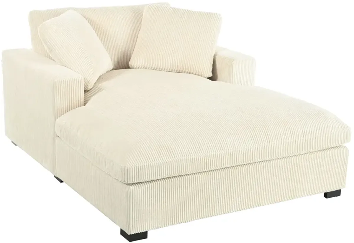 Oversized Chaise, Lounge Chair Classic Design, Soft Fabric, Durable Frame With Solid Wood Legs