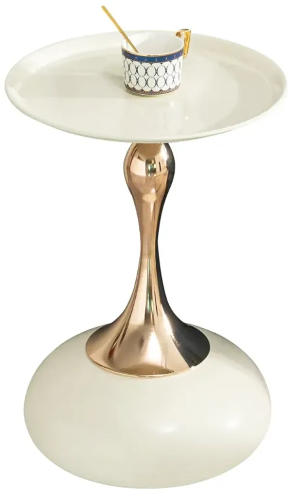 Modern Round Side Table For Small Spaces With Carbon Steel Construction