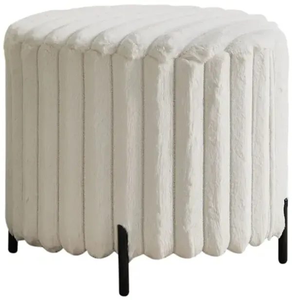 Wide Upholstered Round Pouf Ottoman Foot Rest