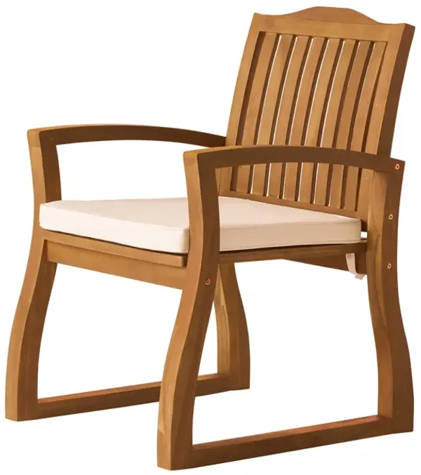 Della - Wood Armchair (Set of 2) Outdoor Dining Chairs - Cream