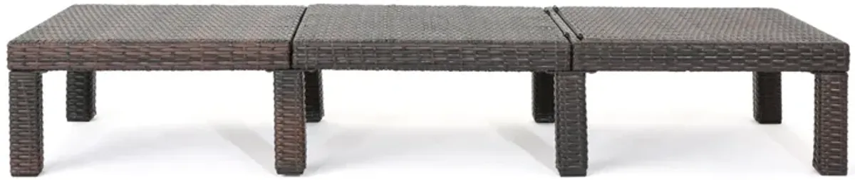 Outdoor Chaise Lounge With Wicker Design And Adjustable Backrest - Brown