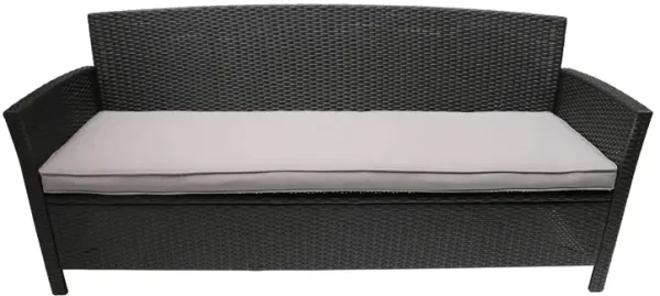 Thalassa - Outdoor 3 Seater Sofa With Water Resistant Cushion - Gray / Black