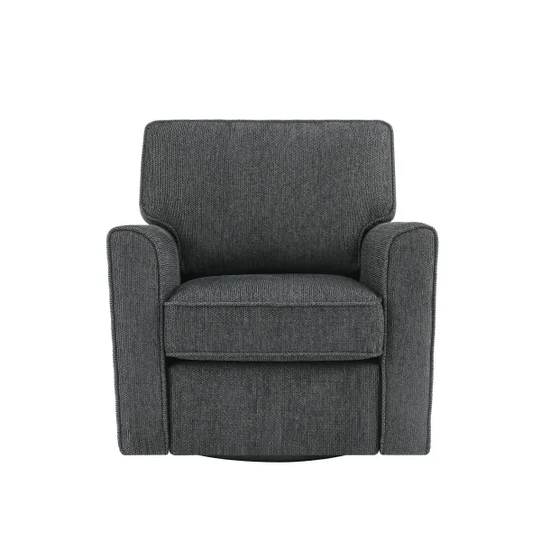360° Swivel Accent Barrel Armchair With Side Pockets, Compact Design