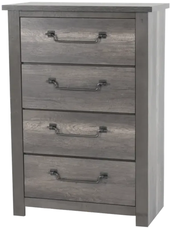 Gray 4-Drawer Chest of Drawers – Modern Bedroom Storage