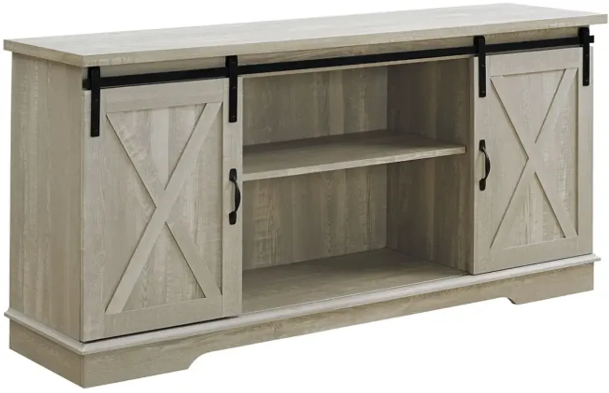 Farmhouse Sliding X Barn Door TV Stand