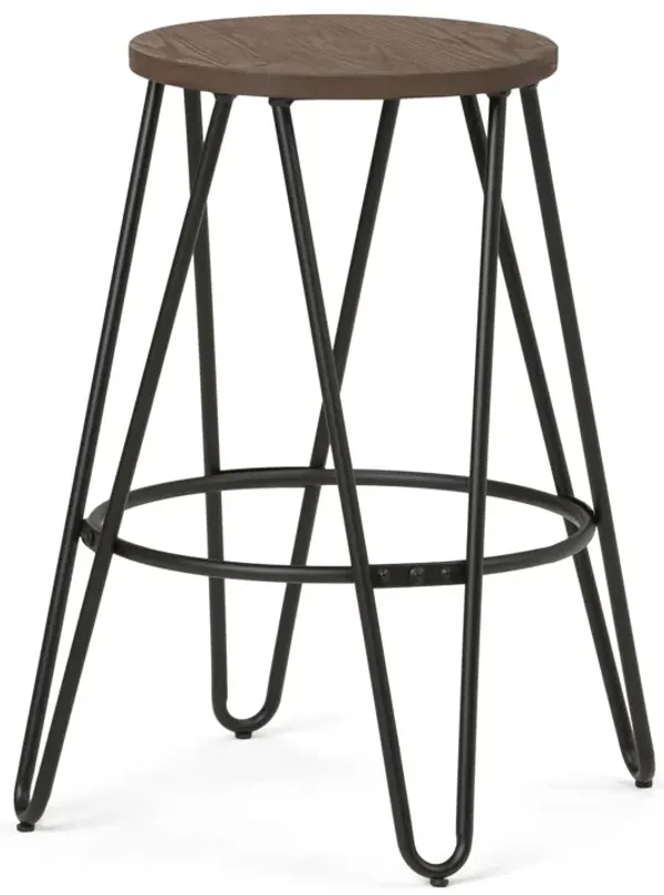 Simeon - Multifunctional Metal Stool With Wood Seat