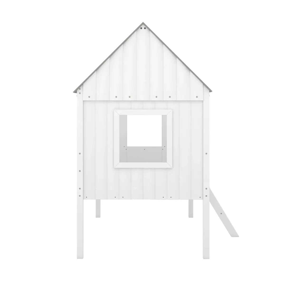 Low Loft Wooden House Bed With Two Side Windows