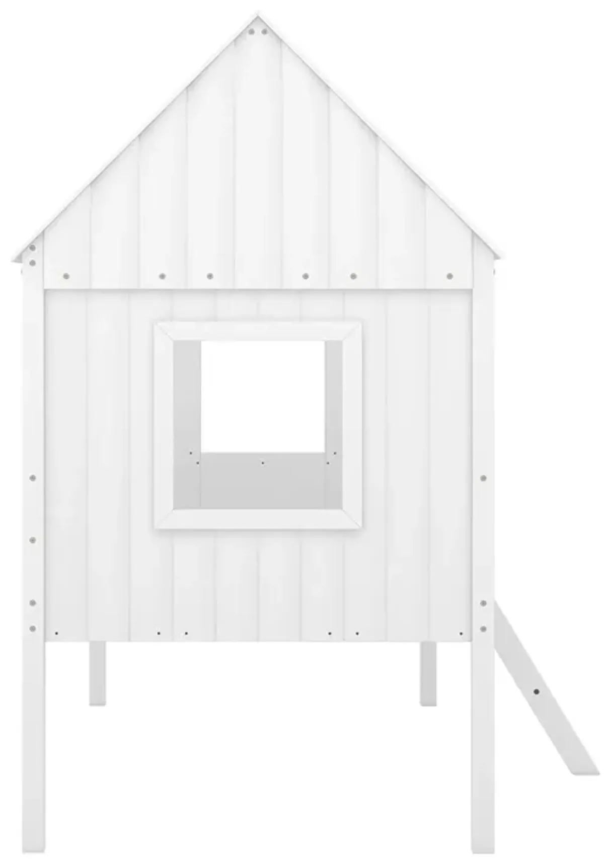 Low Loft Wooden House Bed With Two Side Windows
