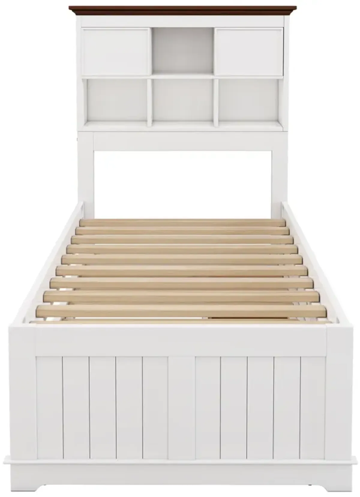 Solid Pine Captain Bookcase Bed With Trundle Bed And 3 Spacious Under Bed Drawers In Casual