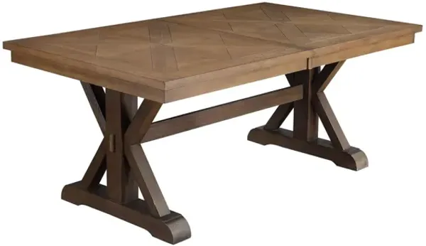 Pascaline - Rustic Dining Table - Brown / Oak