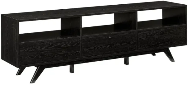 Modern Scandi 3 Door Low Profile TV Stand For TVs Up To 80"
