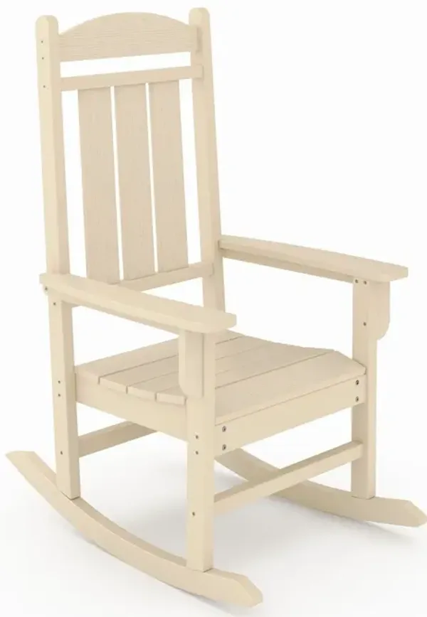 Traditional Porch Rocker Classic HDPE Poly Lumber For Porch, Patio, And Garden Comfort