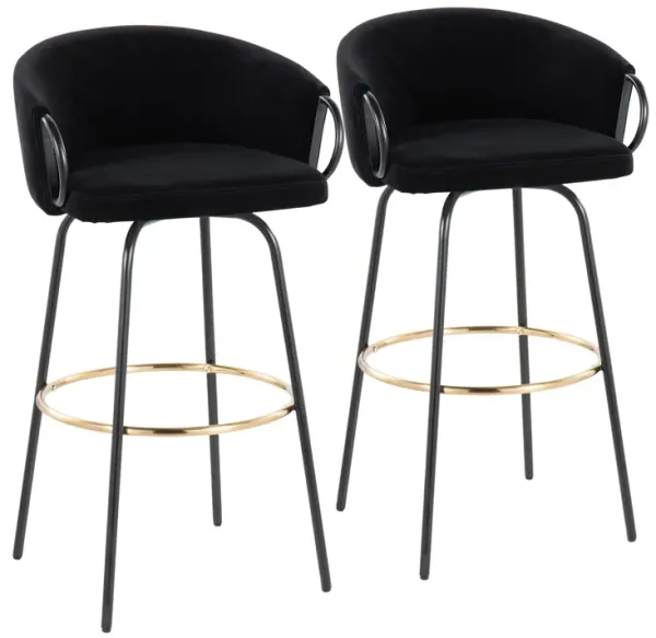 Claire - Contemporary / Glam Barstool With Footrest (Set of 2)