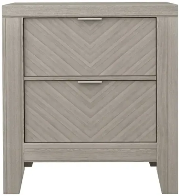2 Drawer Nightstand - Light Gray