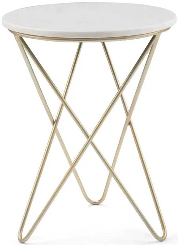 Gabon - Accent Table - White / Gold