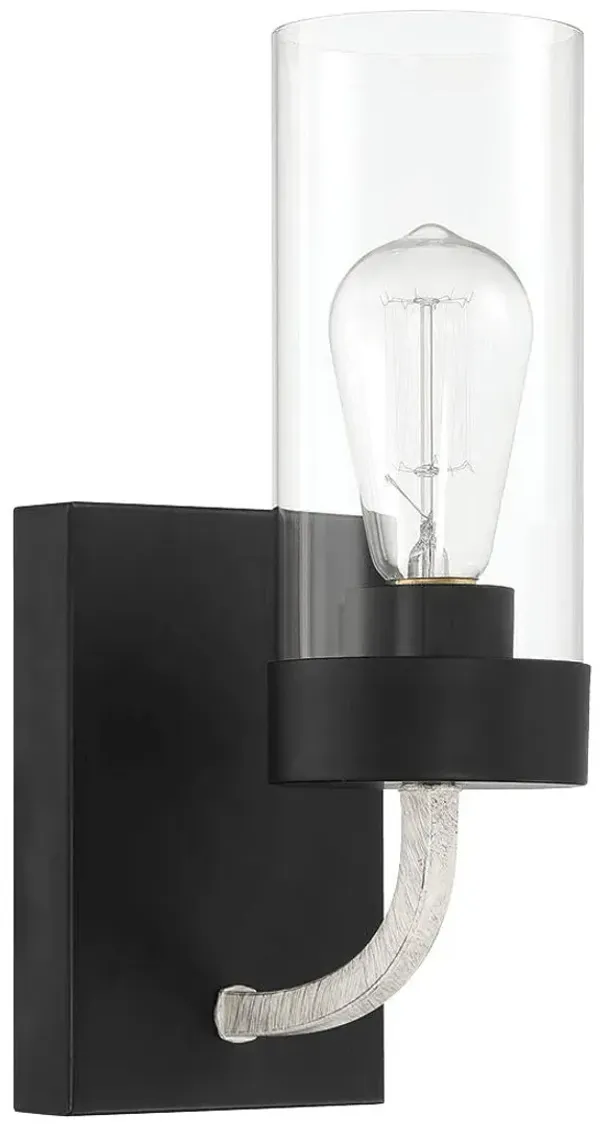 Zephyr - Single Light Sconce - Black / Clear