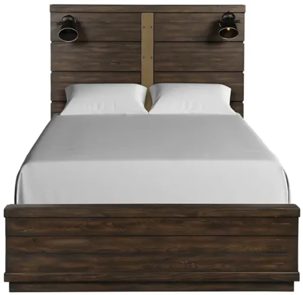 Industrial Farmhouse Designed Bed With Bluetooth