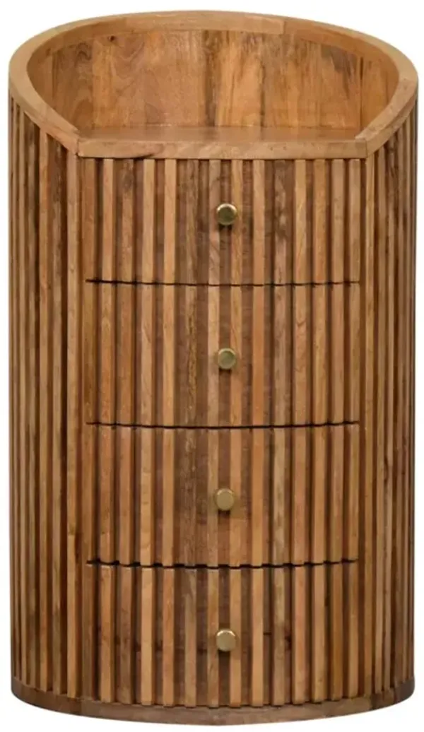 Soba - Bedside Table, 4 Drawer - Oak