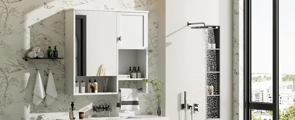 Modern Wall Mounted Bathroom Medicine Cabinet, Bathroom Wall Storage Cabinet With Mirror