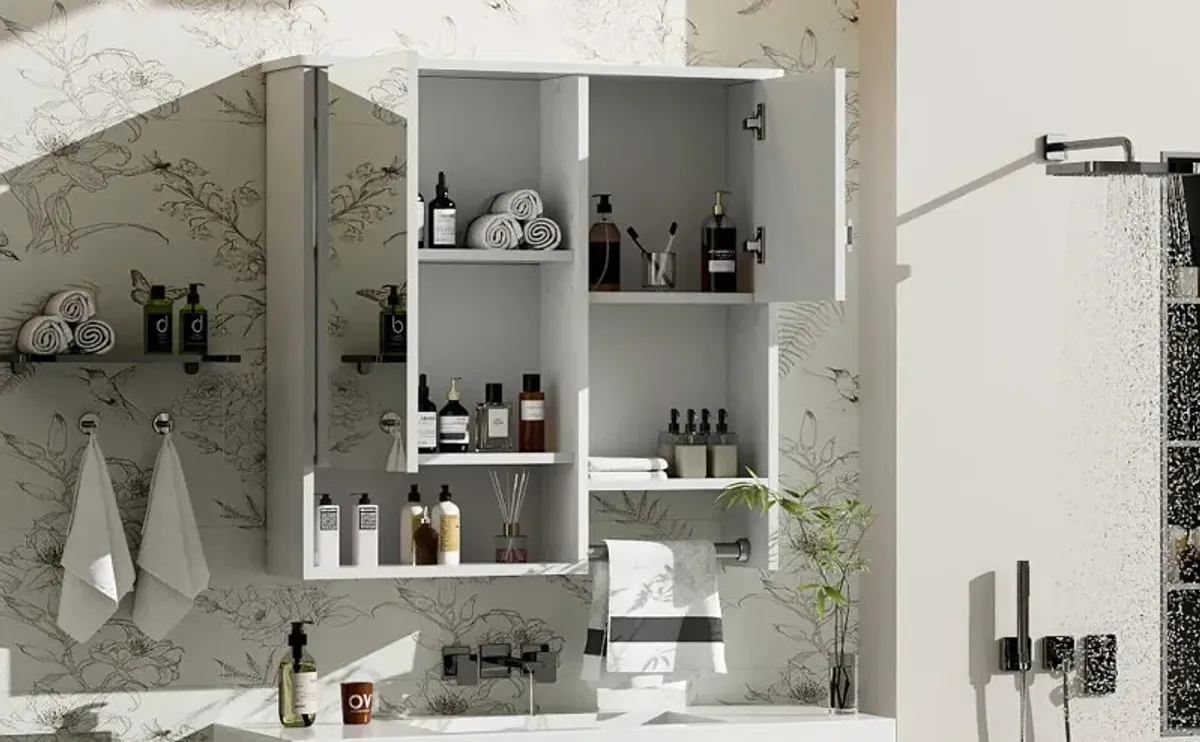 Modern Wall Mounted Bathroom Medicine Cabinet, Bathroom Wall Storage Cabinet With Mirror