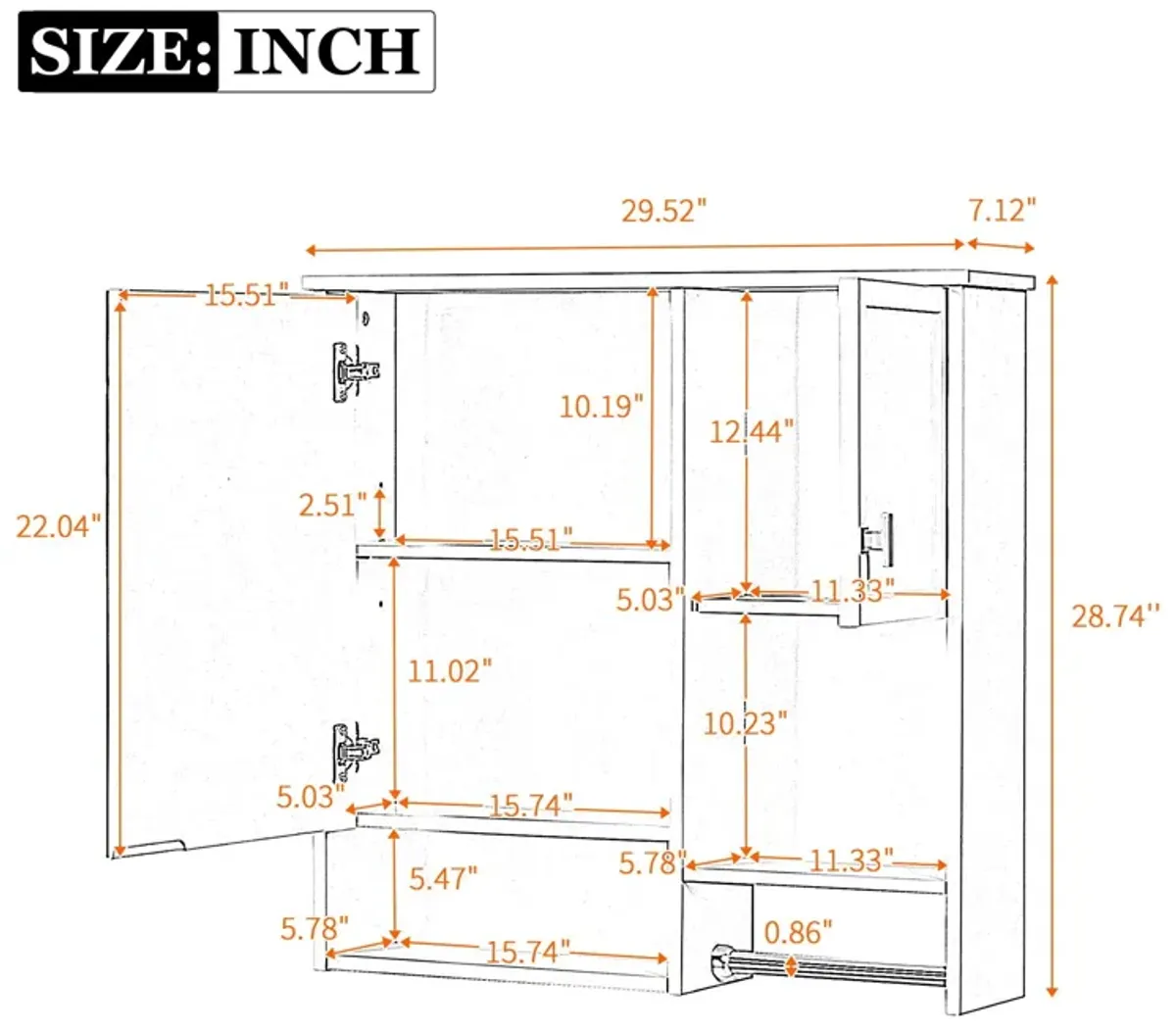 Modern Wall Mounted Bathroom Medicine Cabinet, Bathroom Wall Storage Cabinet With Mirror