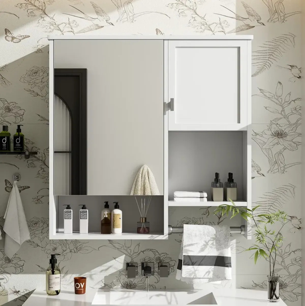 Modern Wall Mounted Bathroom Medicine Cabinet, Bathroom Wall Storage Cabinet With Mirror
